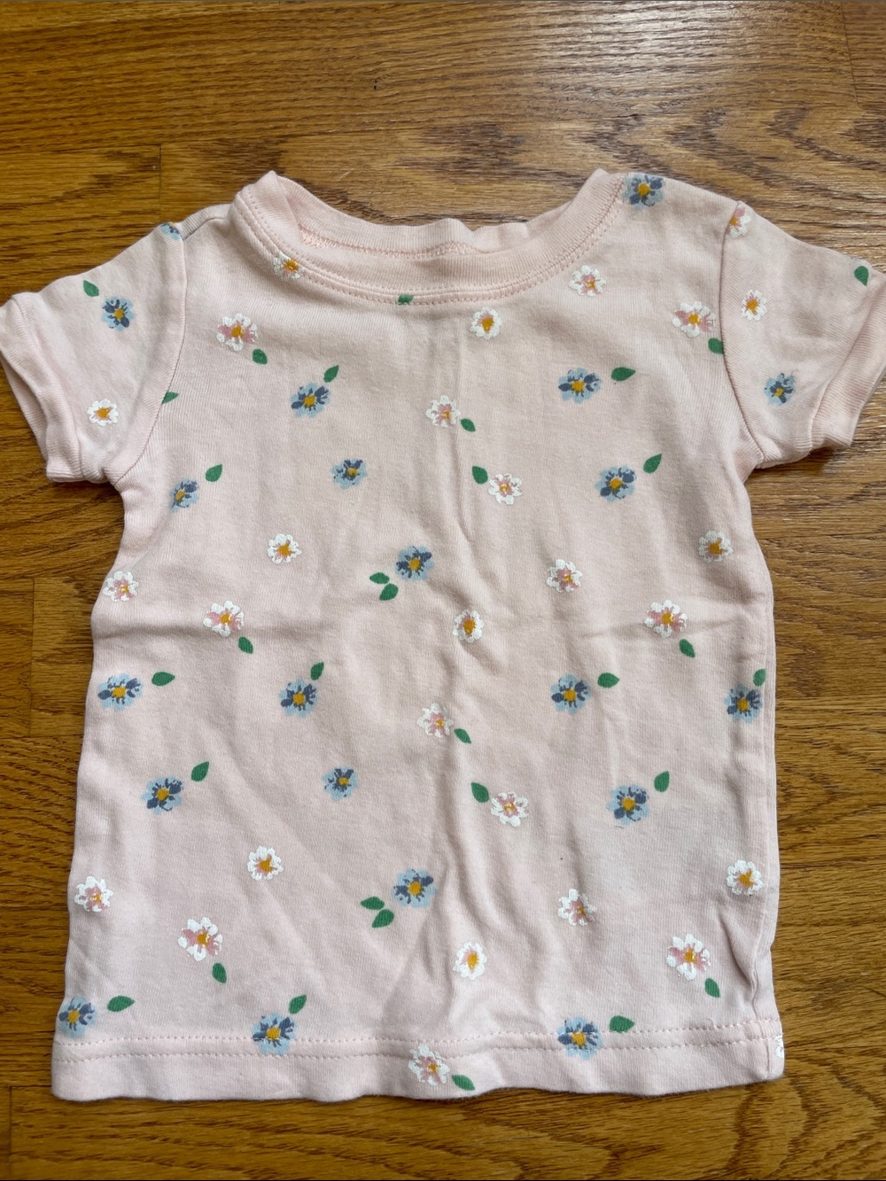 Pale Pink Floral Short Sleeve Tee